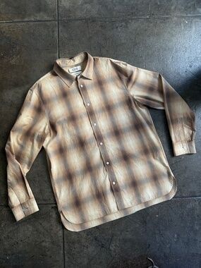 Cos 120$ Relaxed Firm Perfect Bown Plaid Shirt